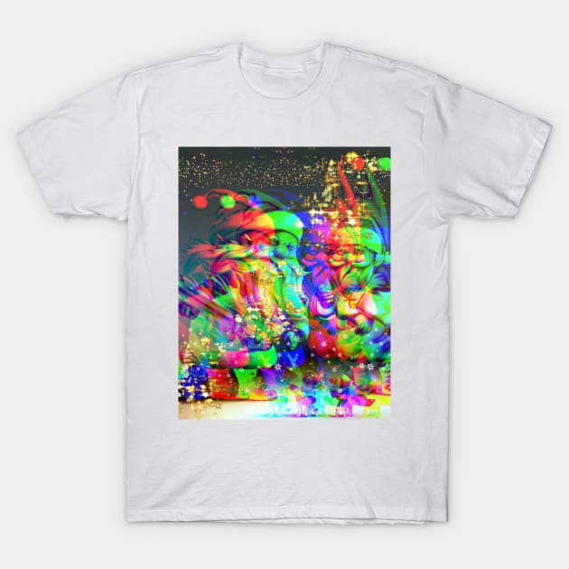 Psychedelic Trippy Xmas Santa T-Shirt by FineArtMaster
